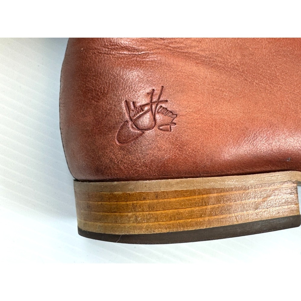 John Fluevog Radio CJRT Lace-up Ankle Boots Women 10 Leather Comfort Rusty Brown - Picture 13 of 16